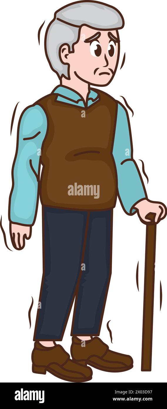 parkinson sick old man Stock Vector Image & Art - Alamy