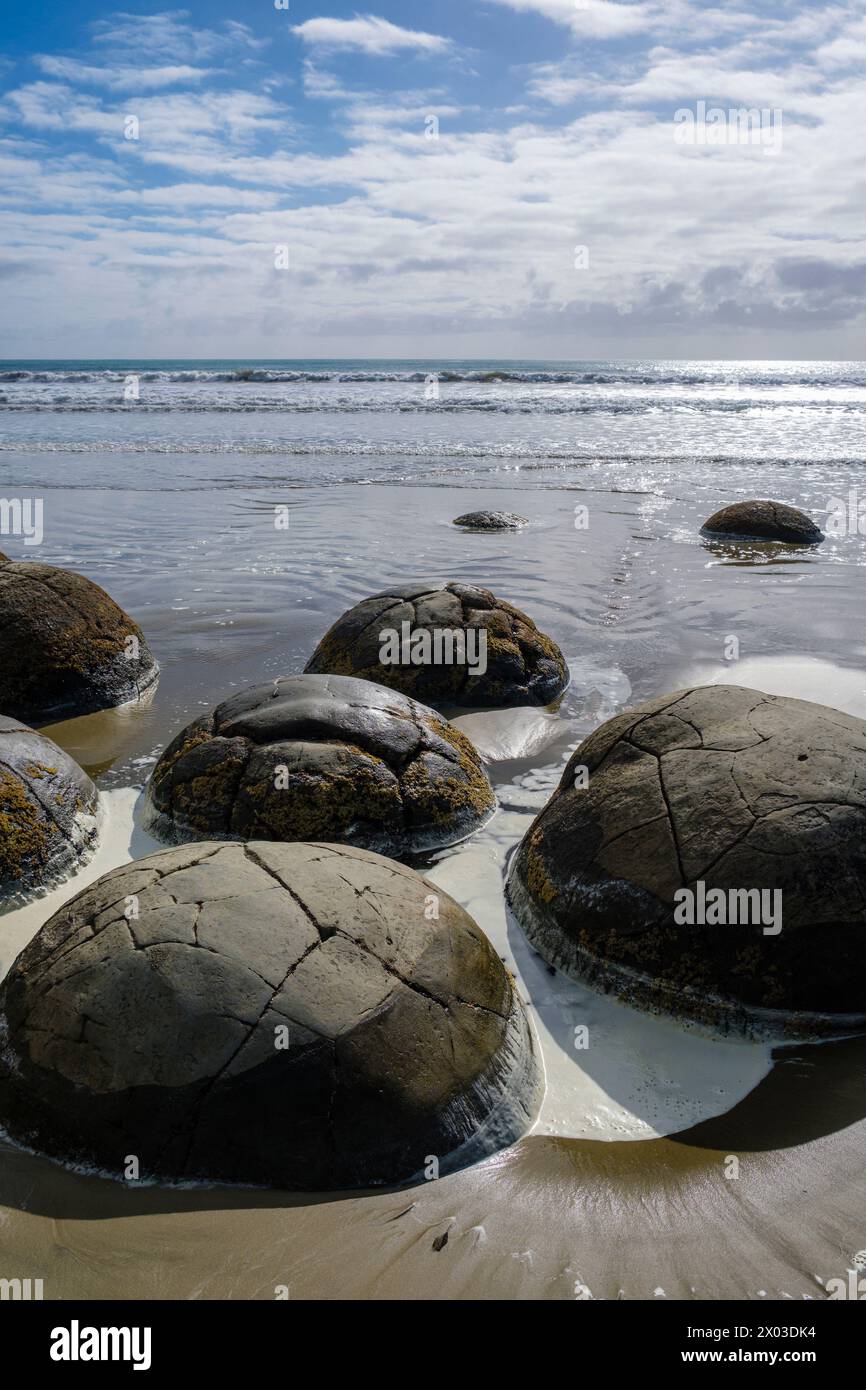 Moeraki Boulders, the Catlins, South Island, New Zealand Stock Photo