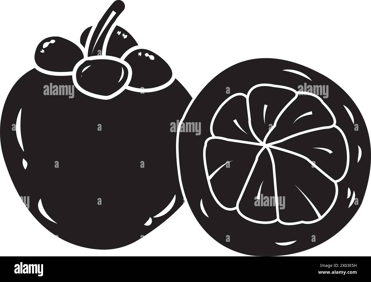 mangosteen icon vector illustration logo design Stock Vector