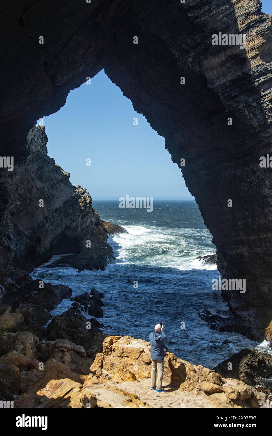 Spectacular Bogenfels Rock Arch; by the Atlantic, out in the Sperrgebeit. Stock Photo