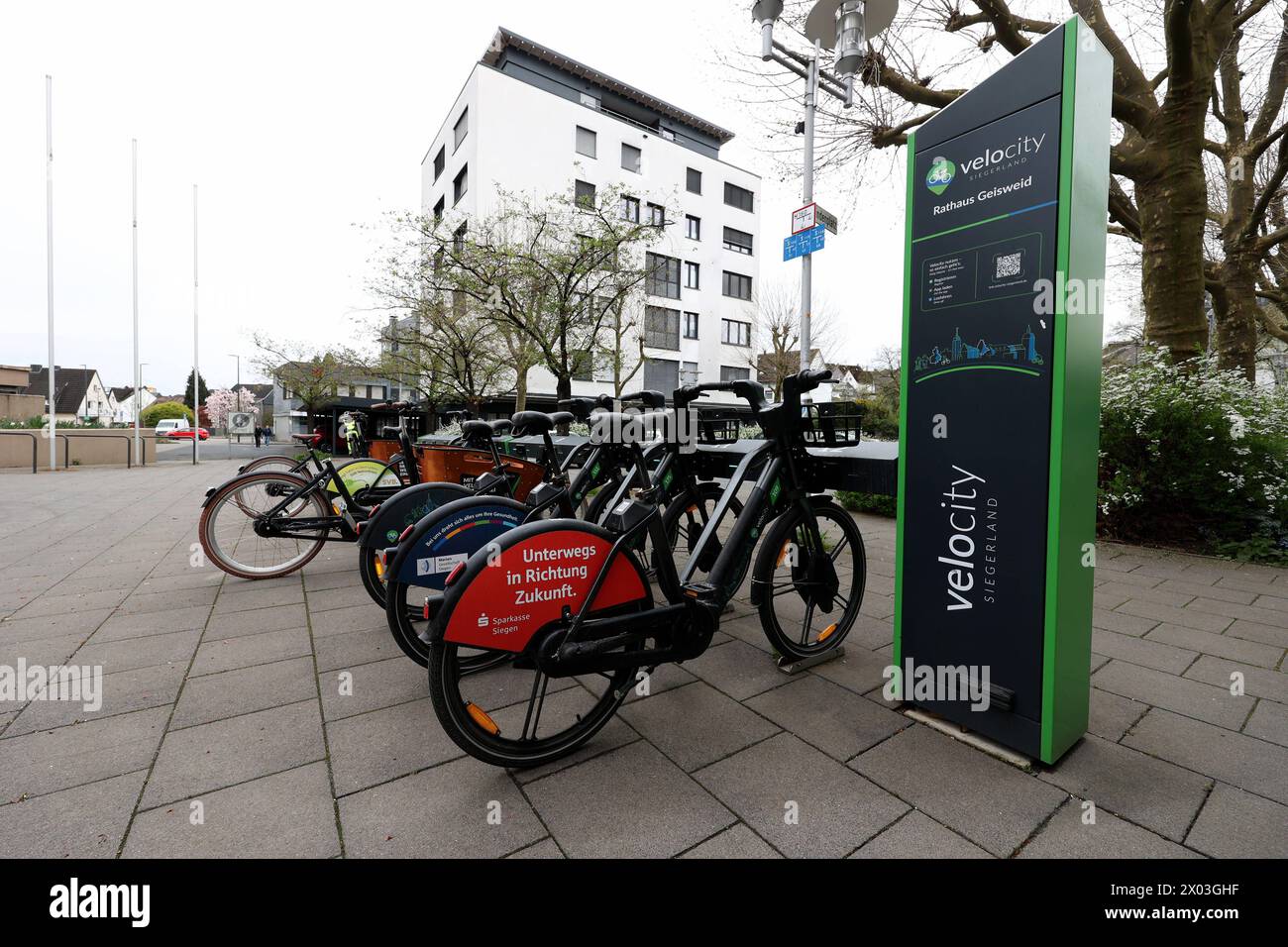 Velocity Siegerland. Elektro Fahrraeder Fahrräder, E Bikes stehen am