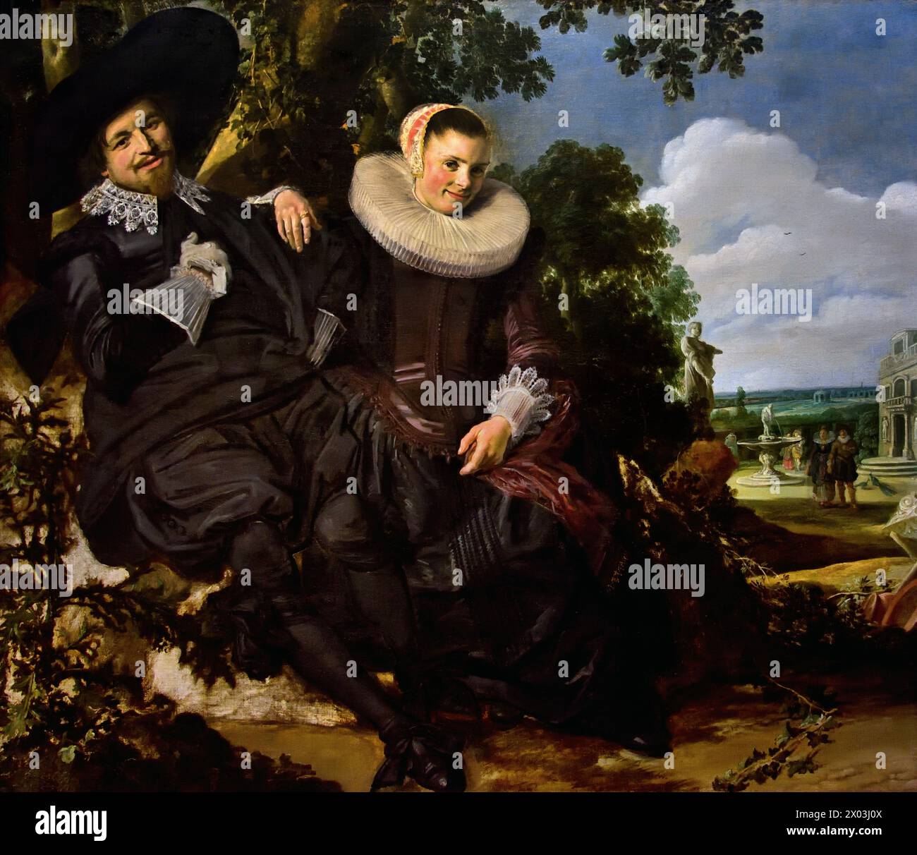 Abrahansz Massa and Beatrix van der Laen (?) (c. 1622) Frans Hals, 1582-1666, Antwerp- Haarlem,  Dutch, The Netherlands, 17th century, Dutch Golden Age  ( He painted lively, sometimes even cheerful, portraits of people from all levels of society,  important people, naughty children and even drunks or people who had been declared crazy. ) Stock Photo