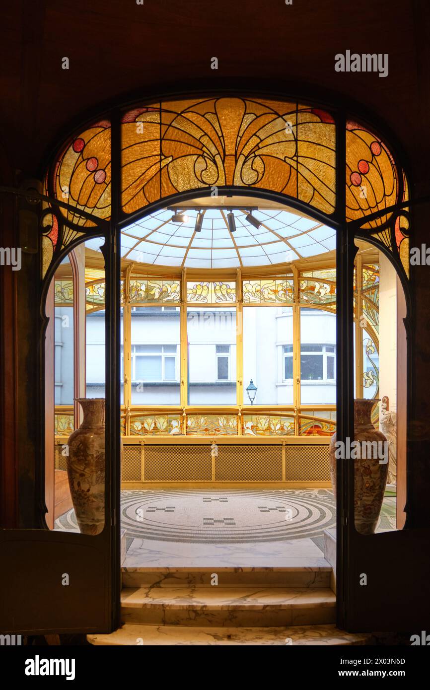 Interior of the Hannon house, Art Nouveau masterpiece, designed for the couple Marie Debard and Édouard Hannon by architect Jules Brunfaut, Brussels Stock Photo