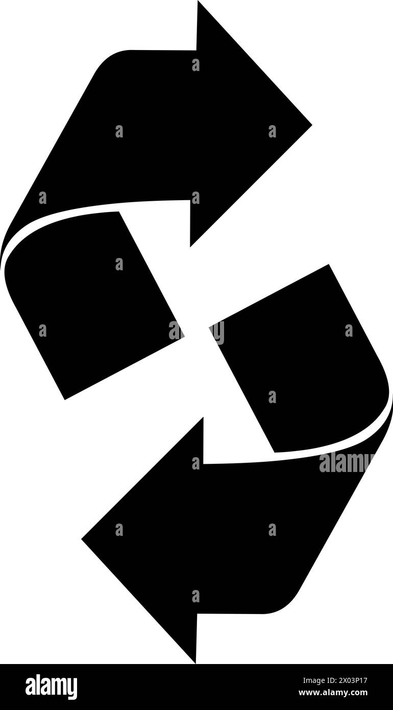 vector black icon curve arrows left and right Stock Vector