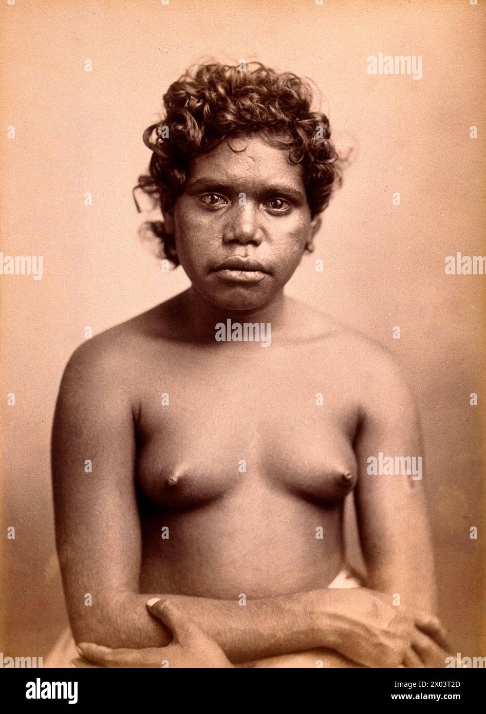 Woman Australia: an aboriginal woman By Henry King - Albumen prints Stock Photo
