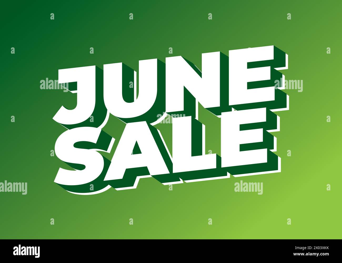June sale. Text effect design in 3 dimensions style with eye catching ...