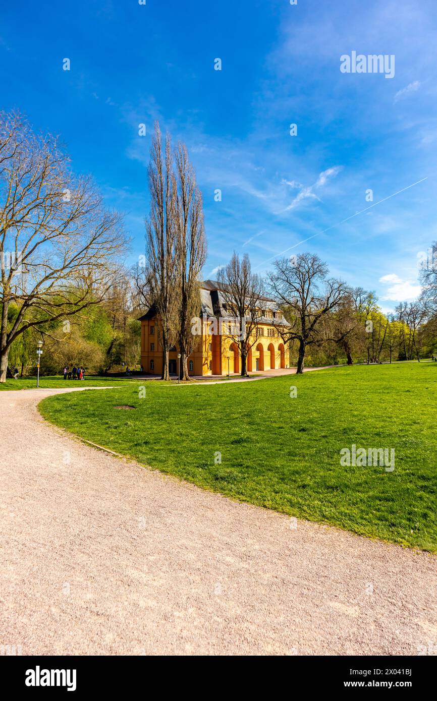 A spring-like cycle tour in early April in glorious sunshine along the Saale and Ilm Valley cycle paths from Naumburg/Saale to just before Gotha - Thu Stock Photo