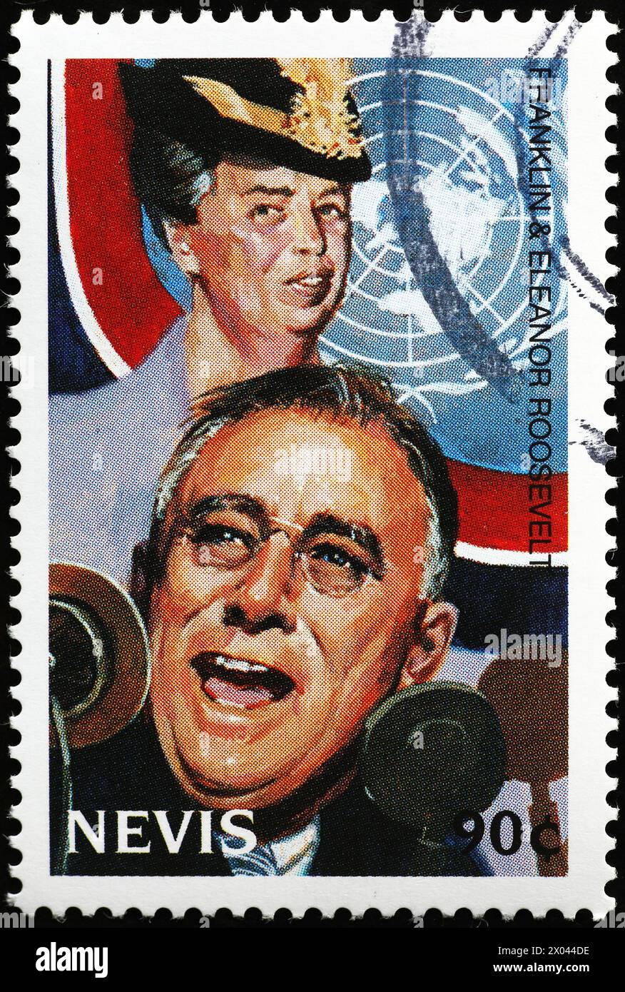 Franklin and Eleanor Roosevelt celebrated on postage stamp Stock Photo ...