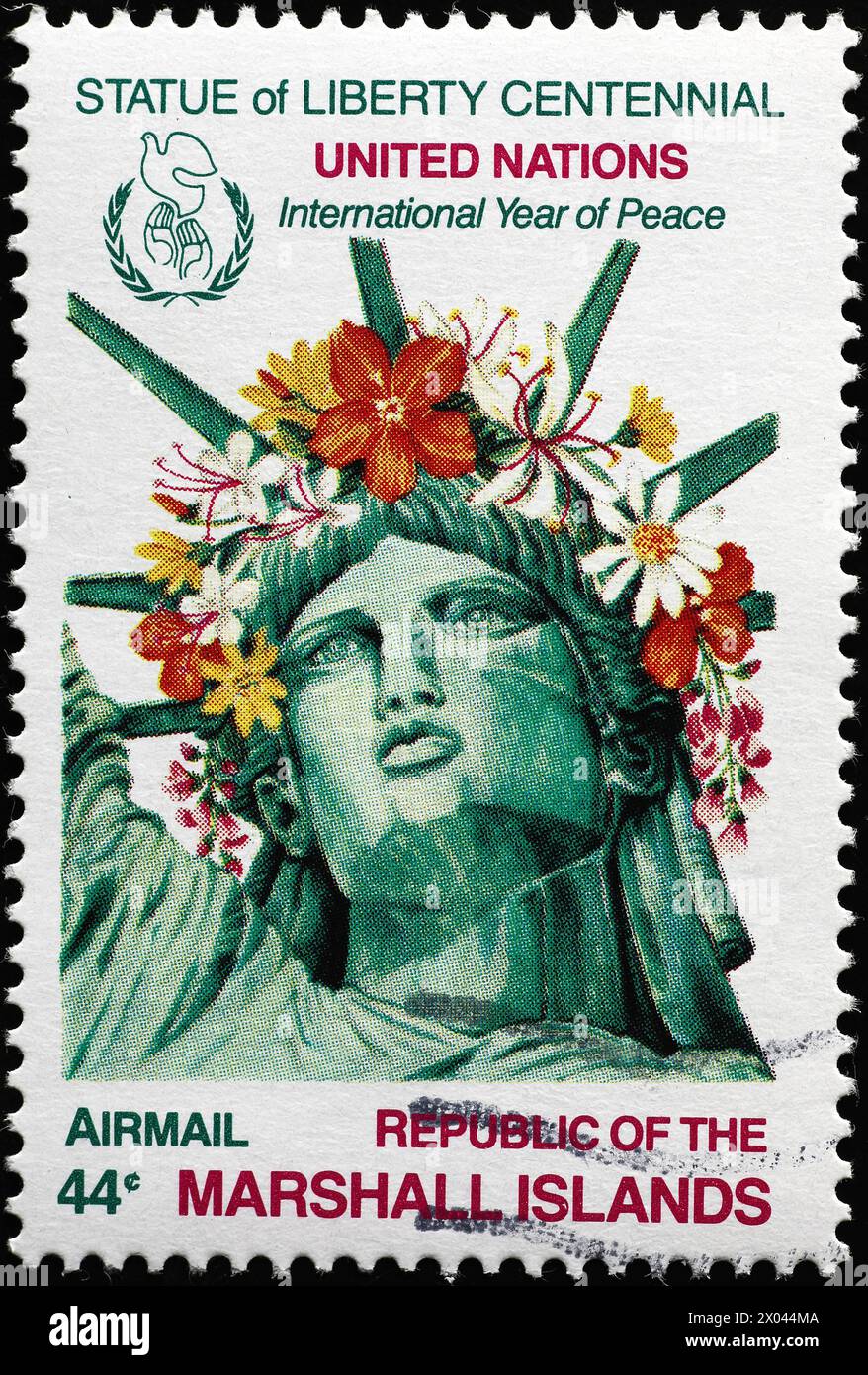 International year of peace celebrated on postage stamp. Stock Photo