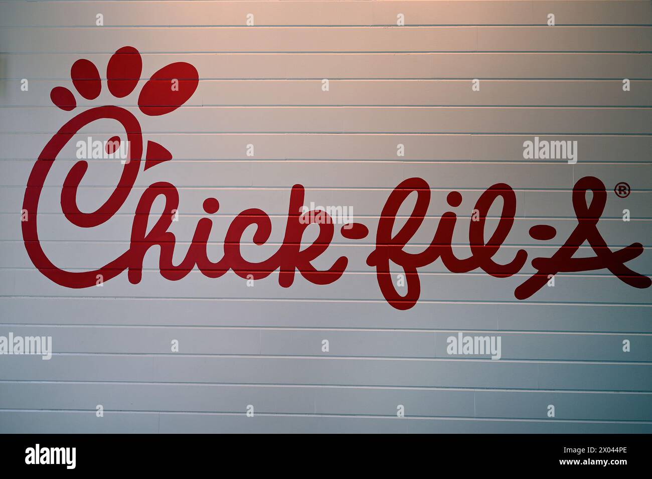 New York, USA. 09th Apr, 2024. View of the 'ChickfilA' American fast