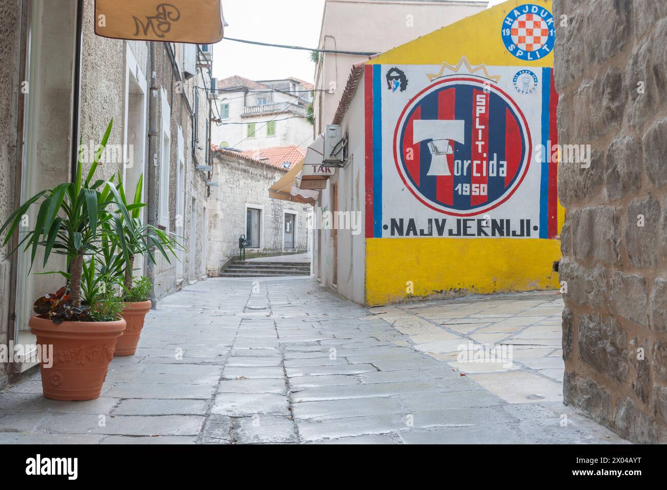 Split Croatia - May 26 2011: Logo of non-profit supporters group Hajduka Torcida Split. Stock Photo