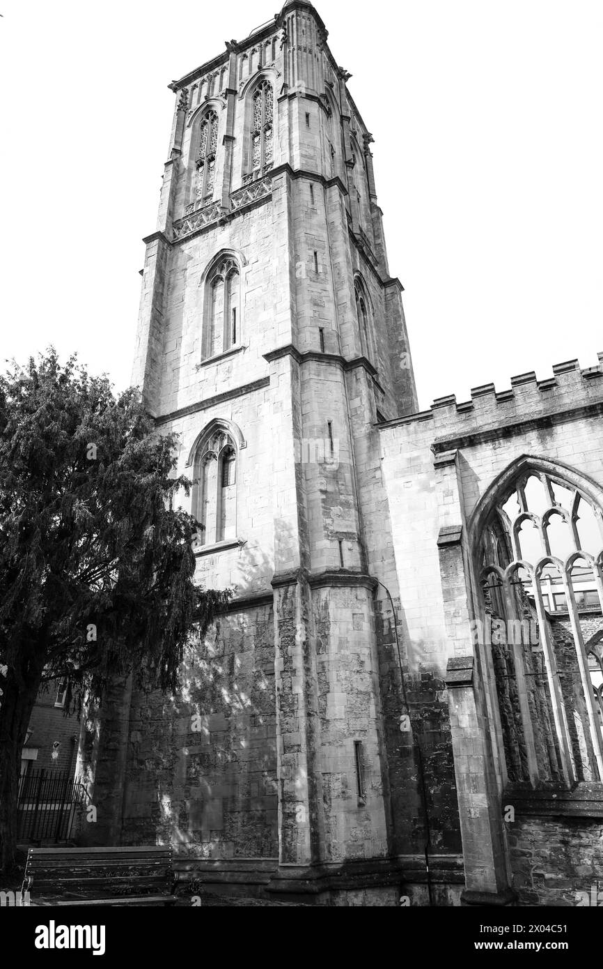 Temple Church or Holy Cross Church in Bristol on a cloudy day Stock Photo