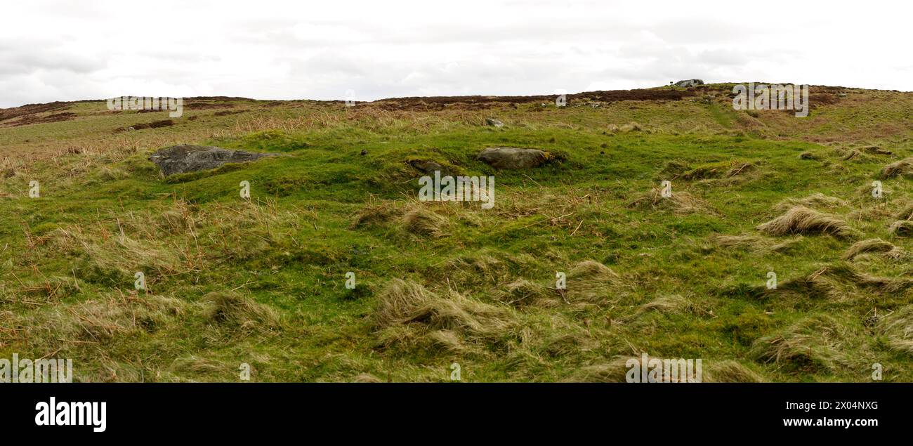 LORDENSHAWS IRON AGE HILLFORT AND ROCK ART, NORTHUMBERLAND Stock Photo