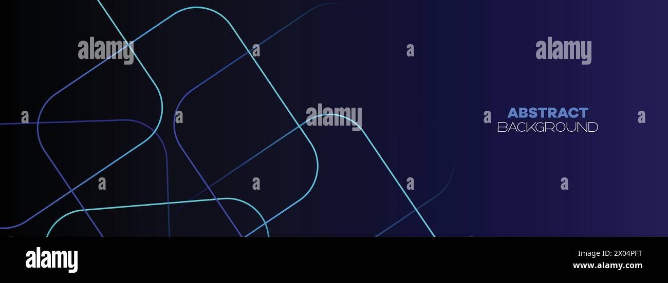 Dark blue, Green abstract banner background with glowing geometric lines. Navy blue gradient shiny lines pattern Futuristic technology web background Stock Vector