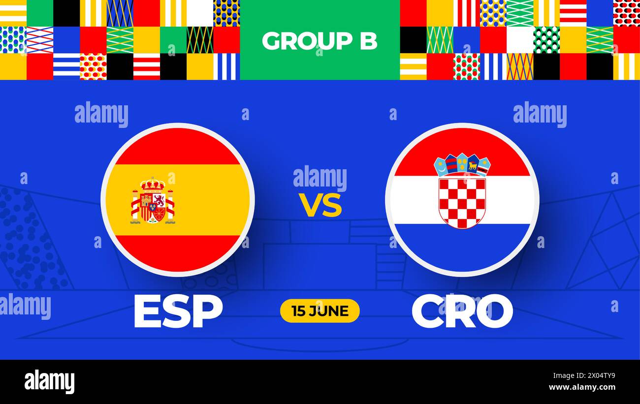 Spain vs Croatia football 2024 match versus. 2024 group stage