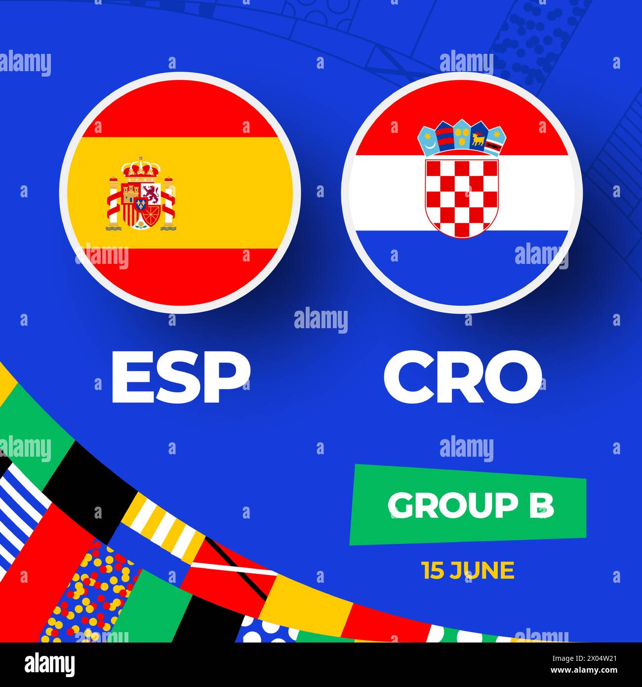Spain vs Croatia football 2024 match versus. 2024 group stage