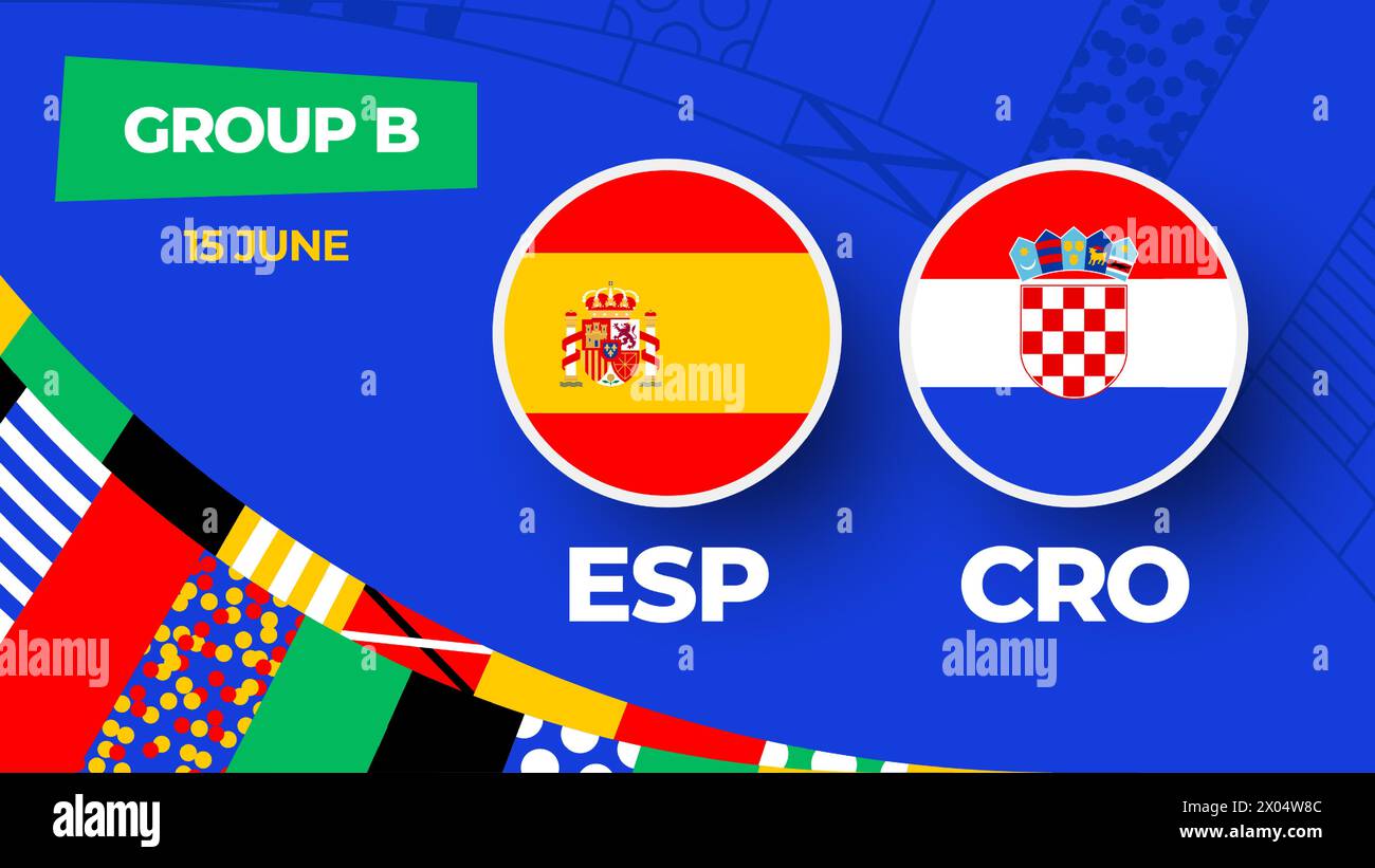 Spain vs Croatia football 2024 match versus. 2024 group stage