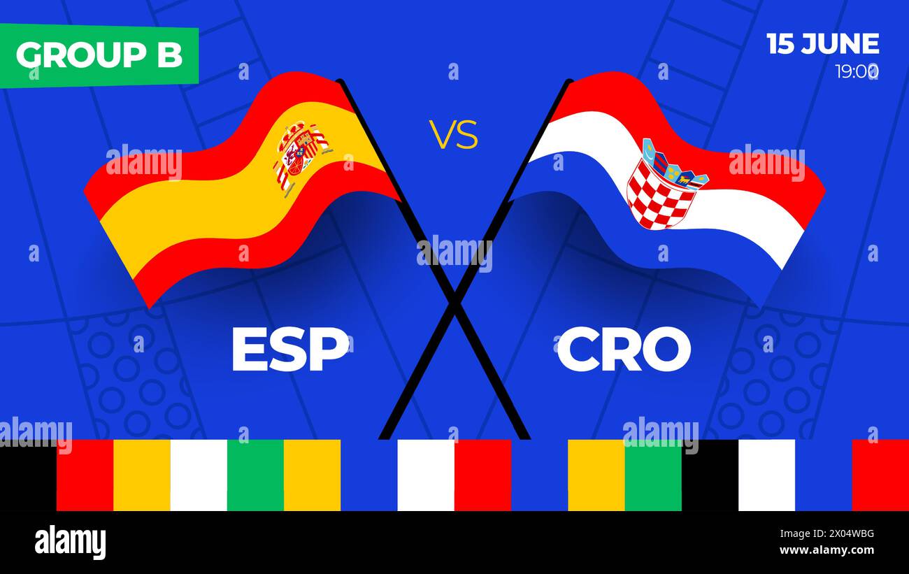 Spain vs Croatia football 2024 match versus. 2024 group stage