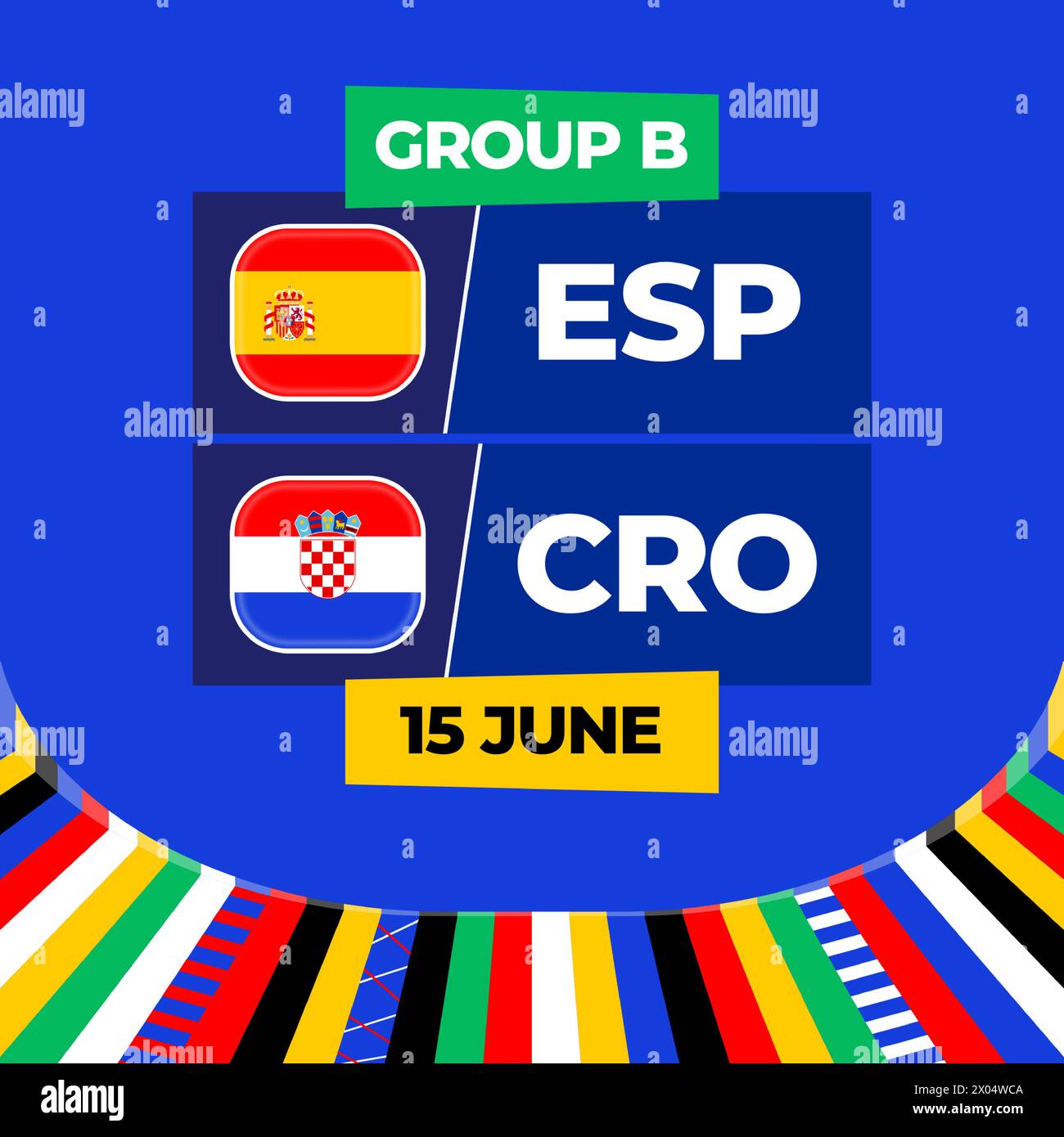 Spain vs Croatia football 2024 match versus. 2024 group stage