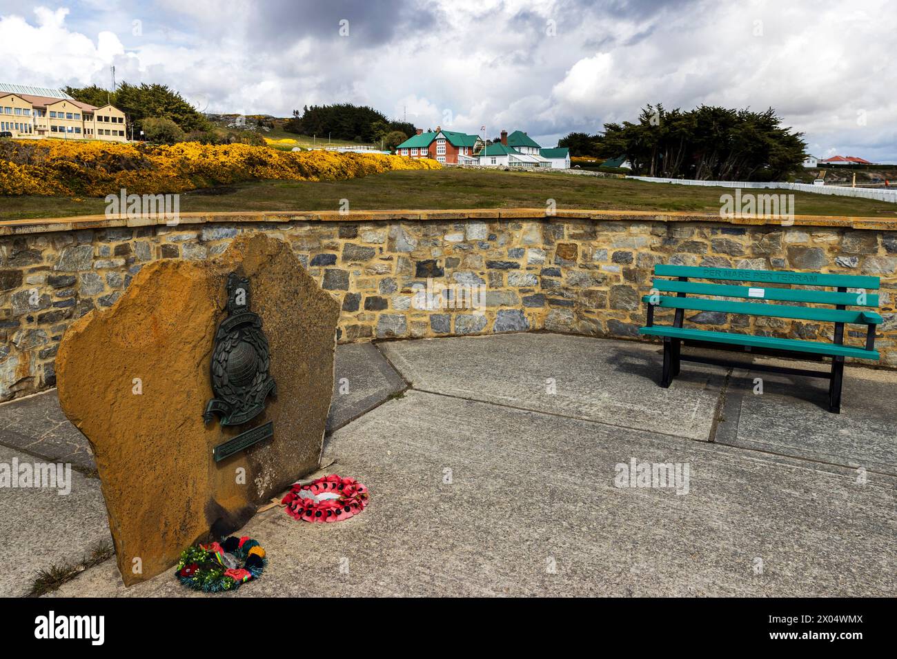 Royal Marines Monument, Stanley, Falkland Islands, Saturday, December 02, 2023. Photo: David Rowland / One-Image.com Stock Photo