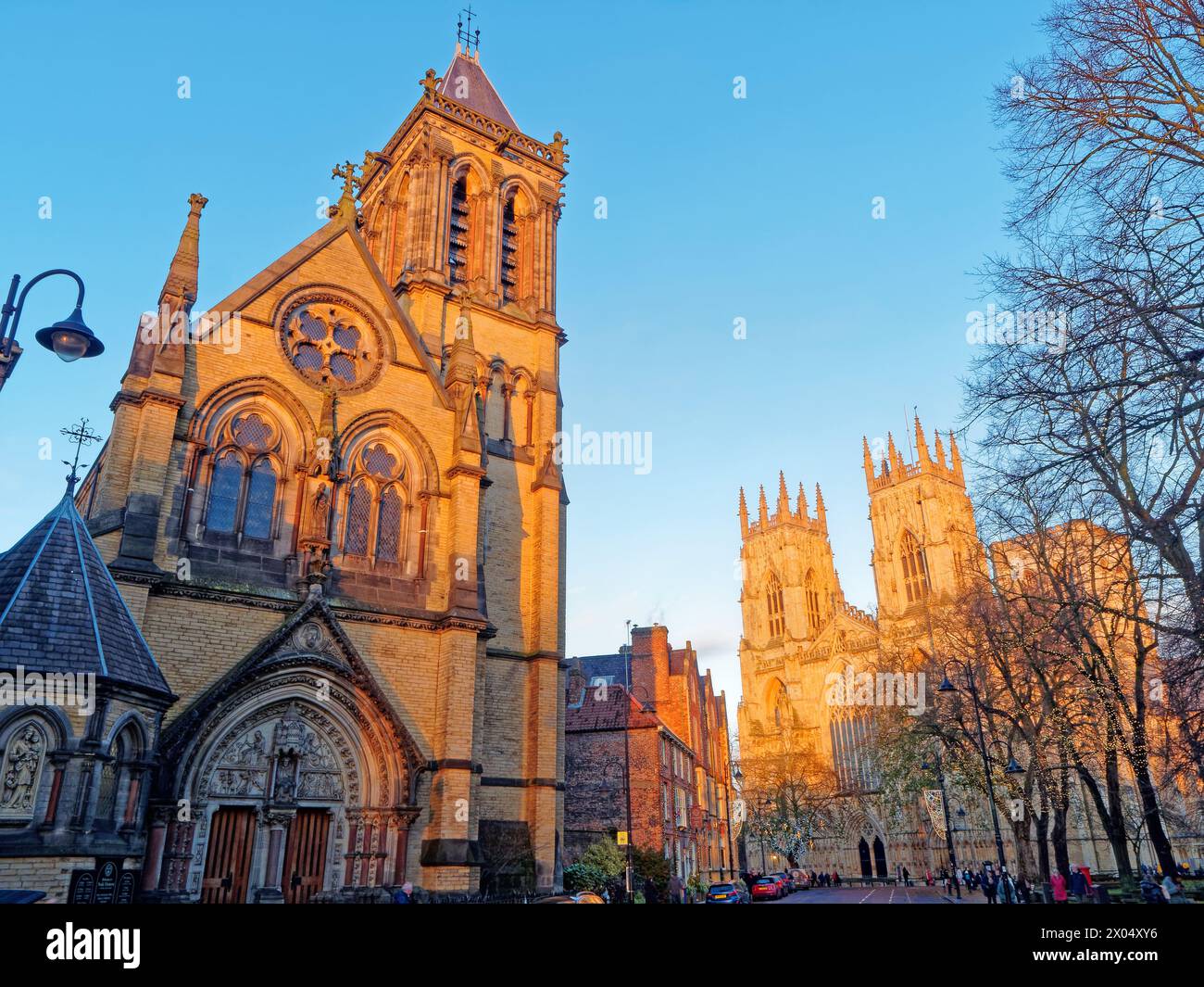 UK, North Yorkshire, York, York Oratory, Towers and West Face of York ...