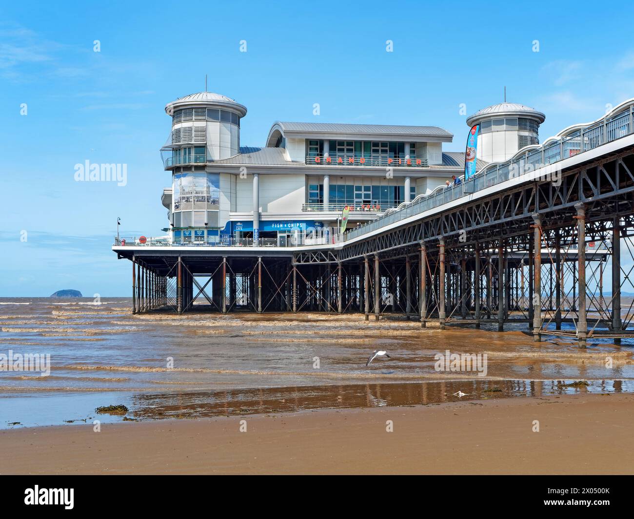 UK, Somerset, Weston Super Mare, The Grand Pier. Stock Photo