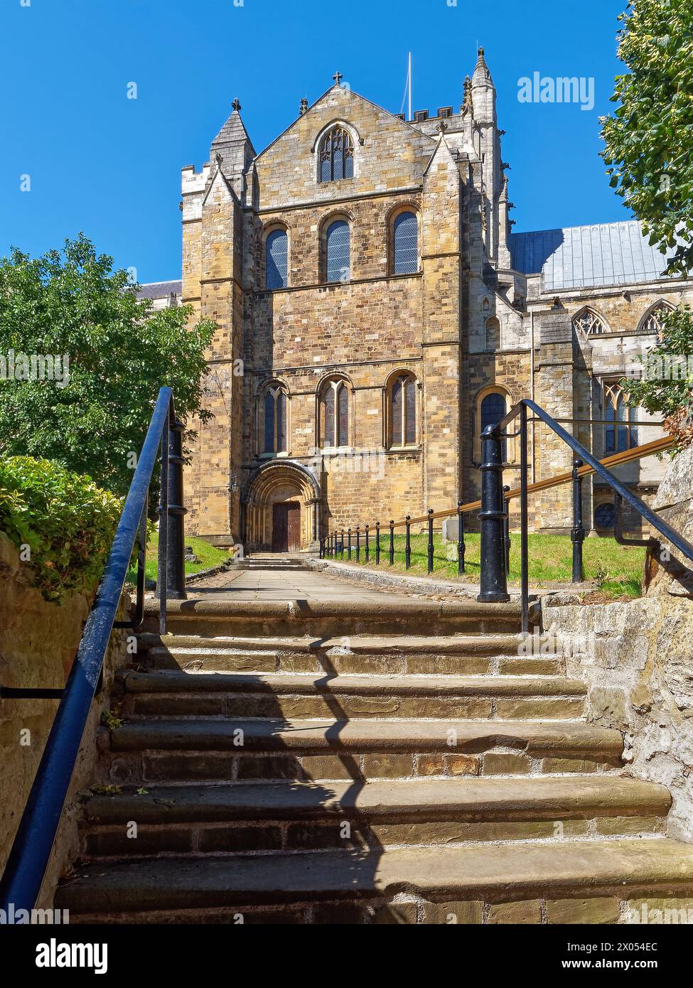 UK, North Yorkshire, Ripon Cathedral, Steps leading to South Transept ...