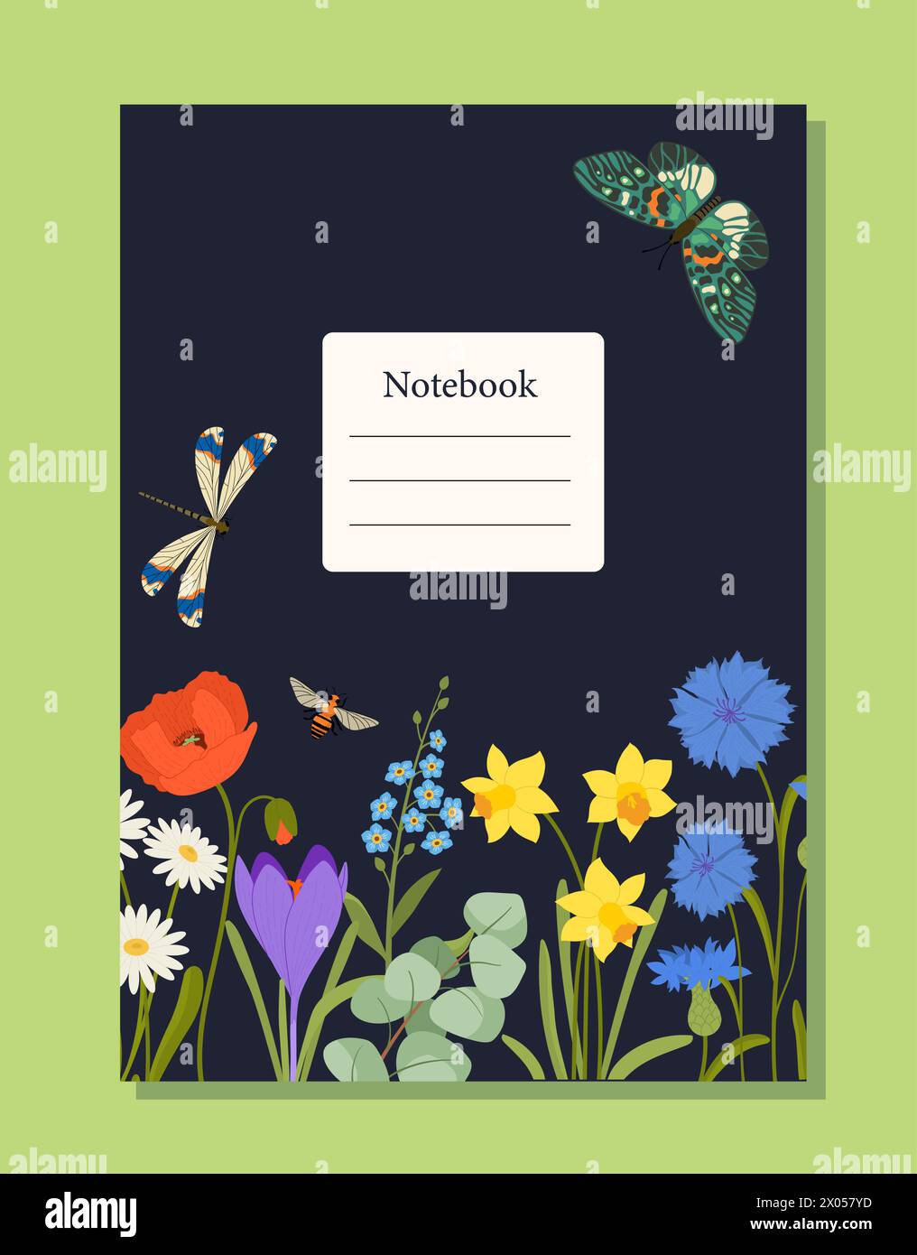 Flowers notebook cover vector concept Stock Vector Image & Art - Alamy