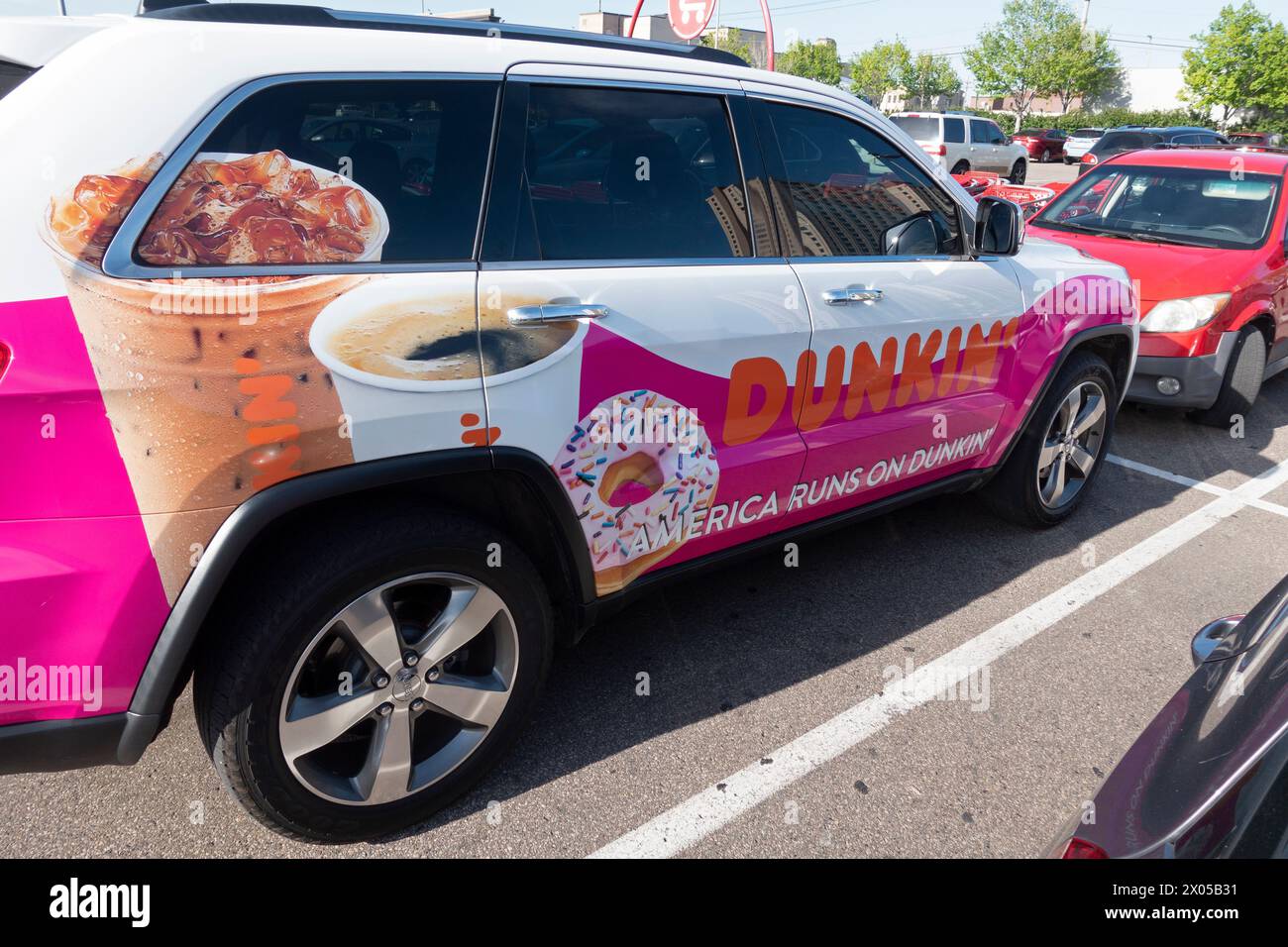 Dunkin Donuts limousine in the Target parking lot picking up supplies. St Paul Minnesota MN USA Stock Photo