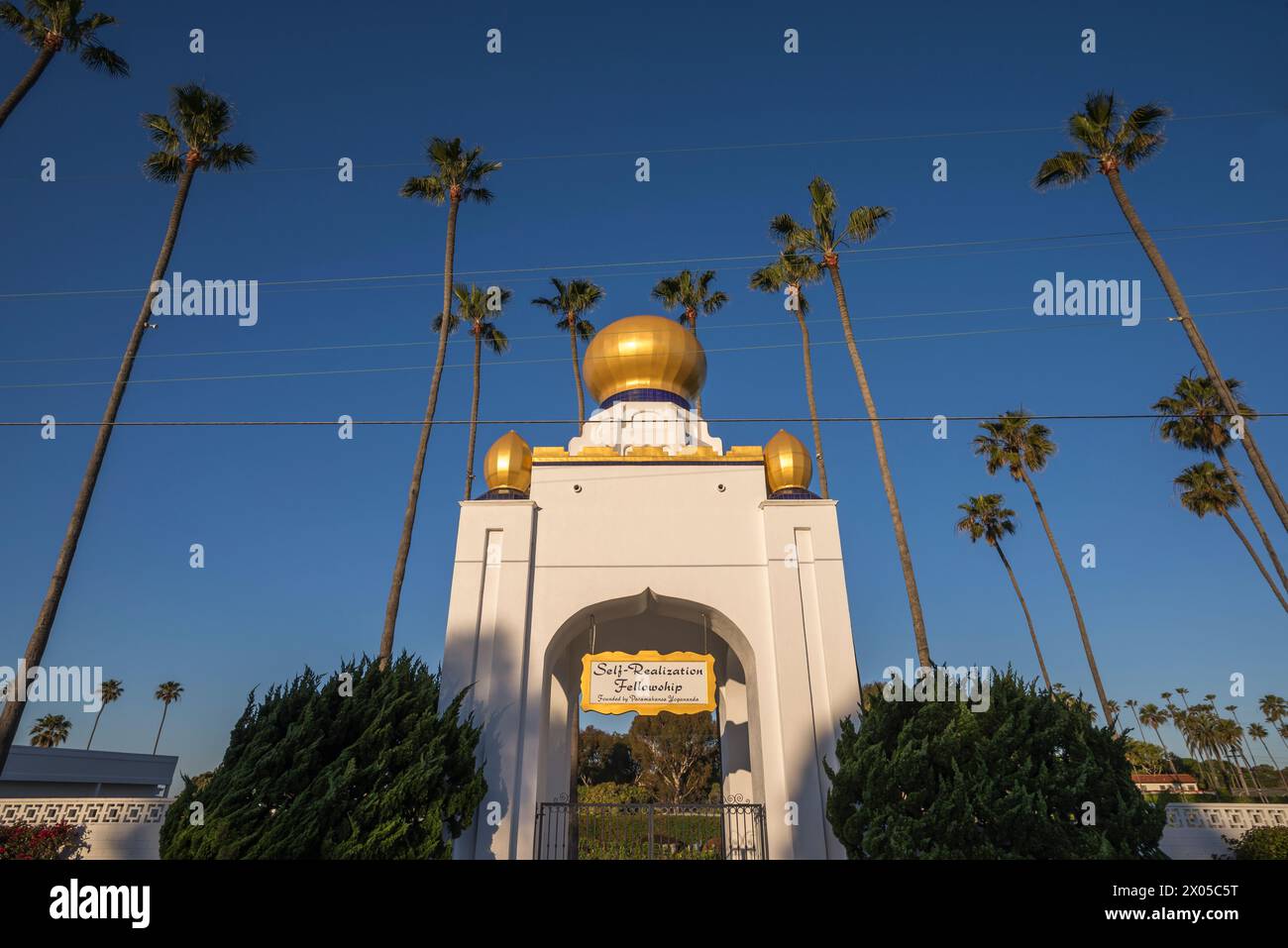 Golden Lotus Tower of the Self- Realization Fellowship. Encinitas, California, USA. Stock Photo