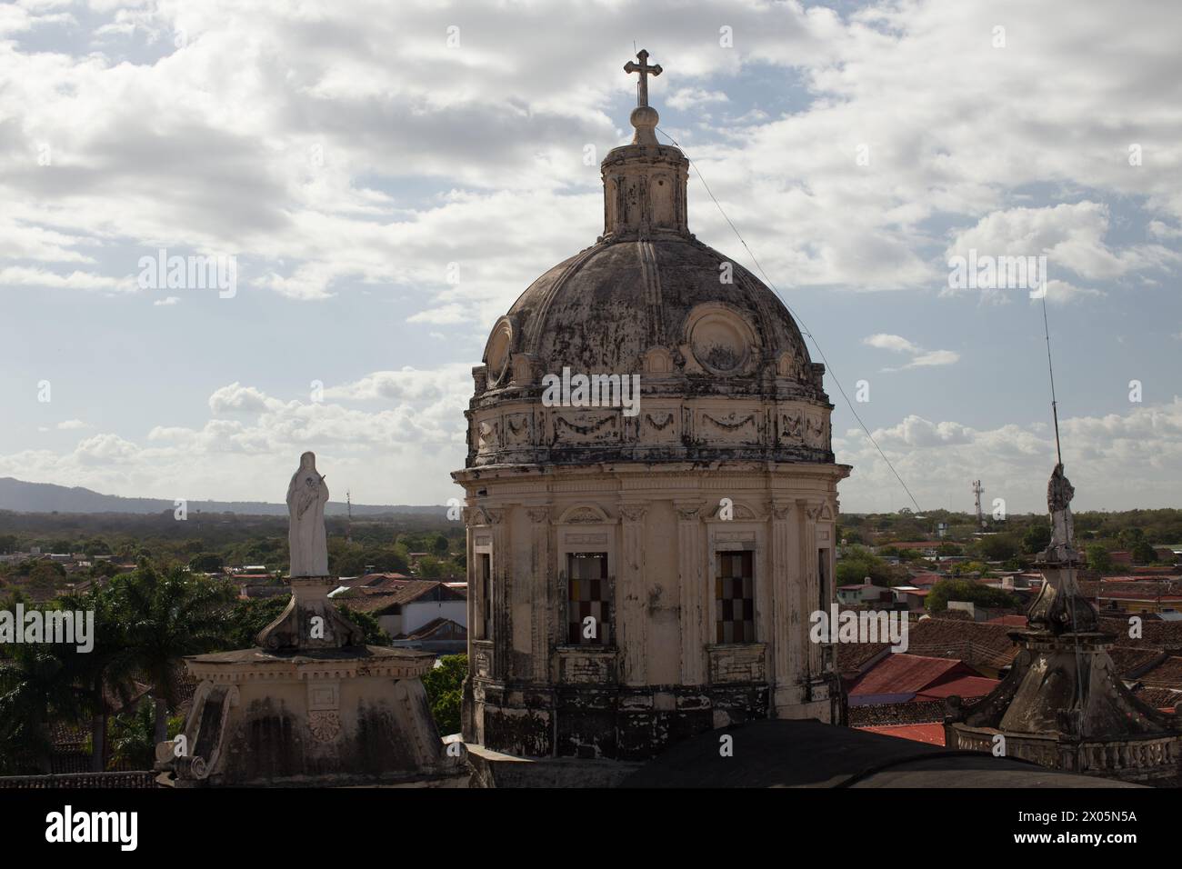 The famous Iglesia de la Merced in the city of Granada, NIcaragua, a ...