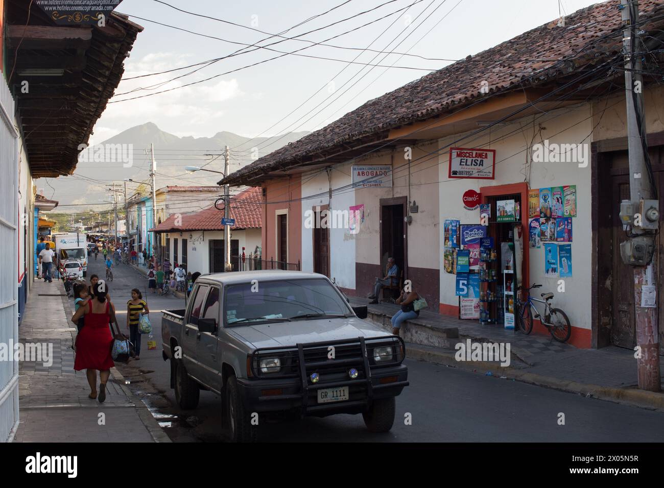 Colonial era architecture dominates the city of Granada, NIcaragua, a ...