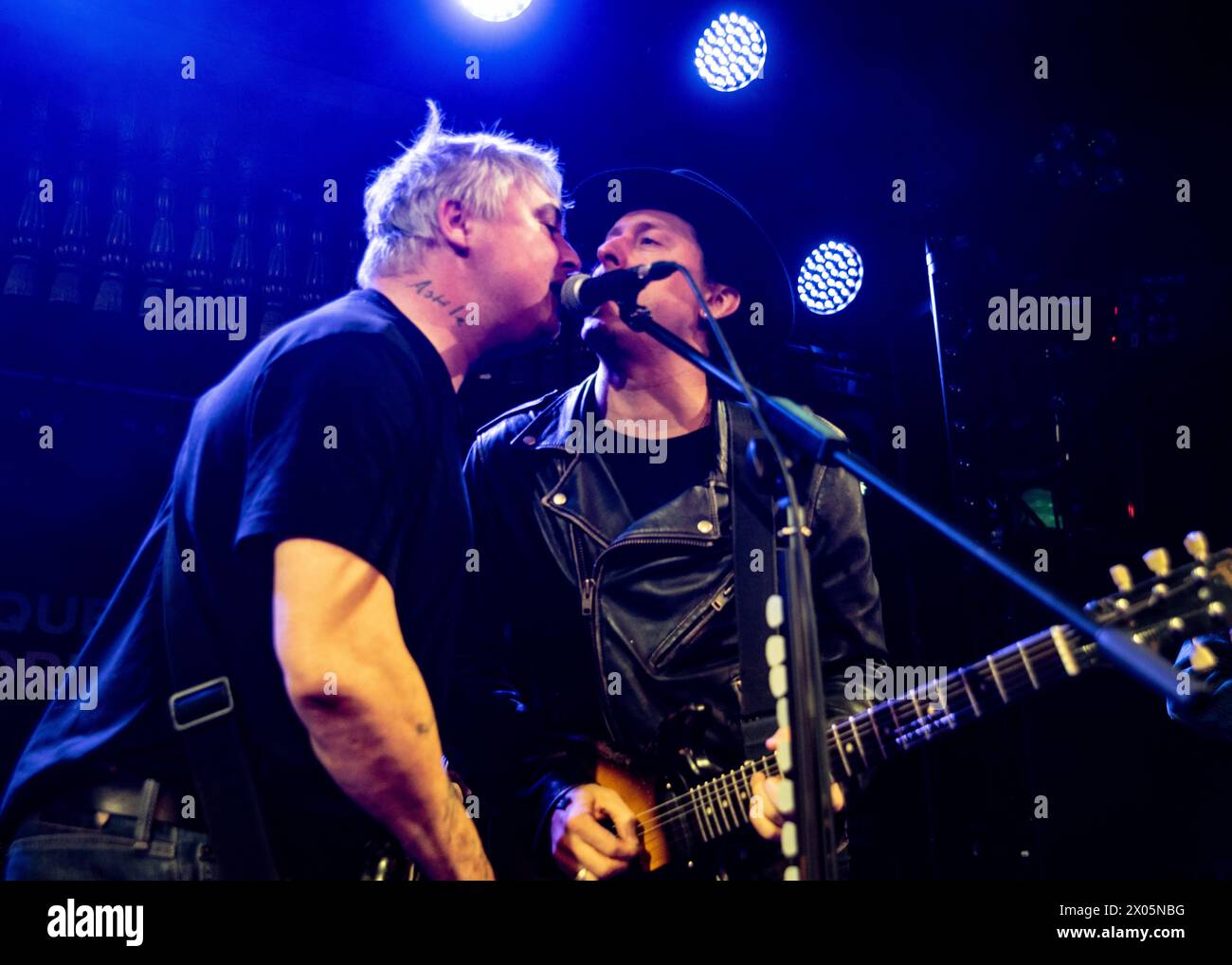 London, United Kingdom. 09th April 2024. Peter Doherty and Carl Barat on stage at Pryzm, London, as The Libertines play two live sets  to launch their new album All Quiet on the Eastern Explanade. Cristina Massei/Alamy Live News Stock Photo