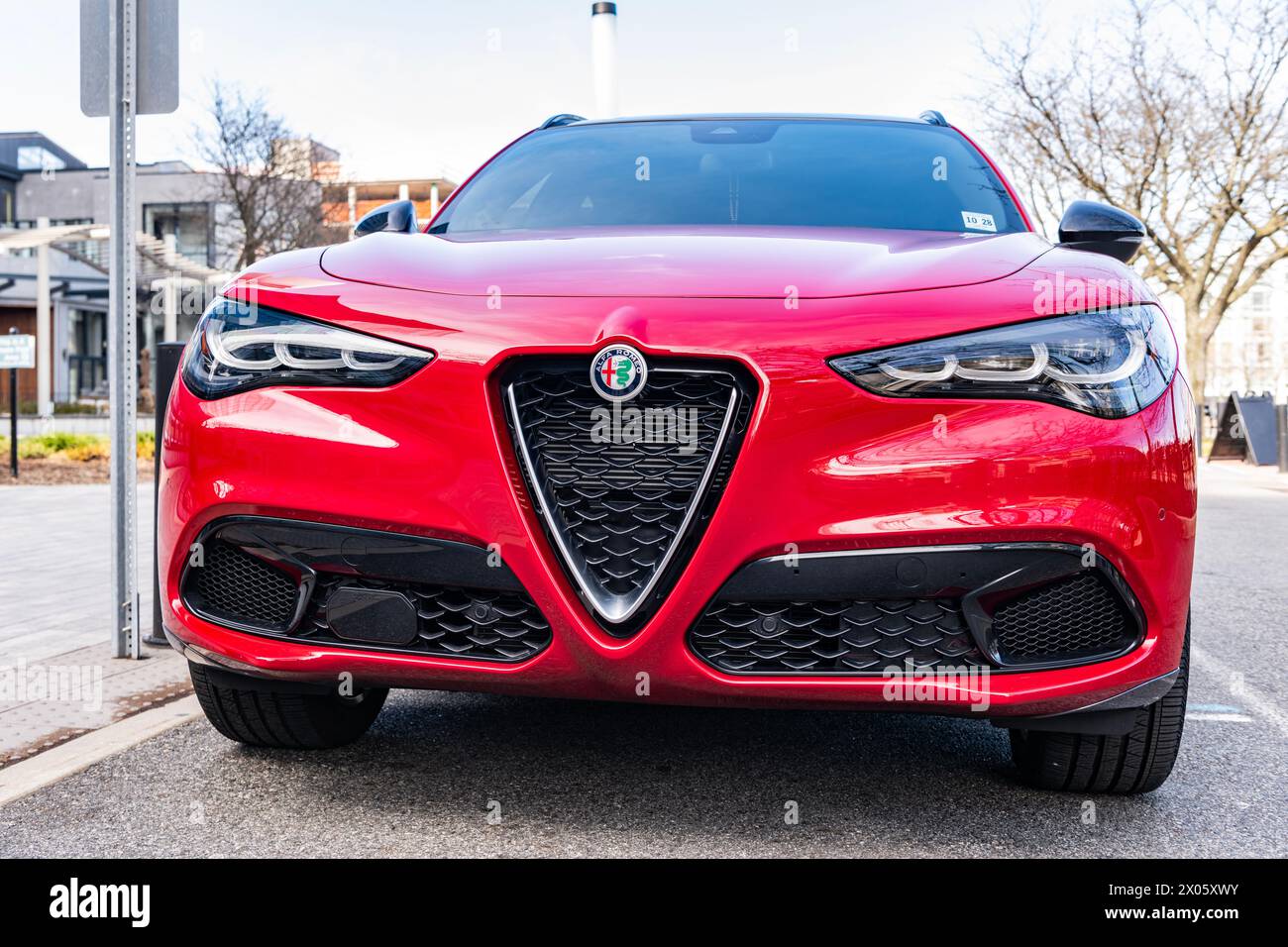 New York City, USA - March 31, 2024: 2024 Alfa Romeo Stelvio Veloce ...