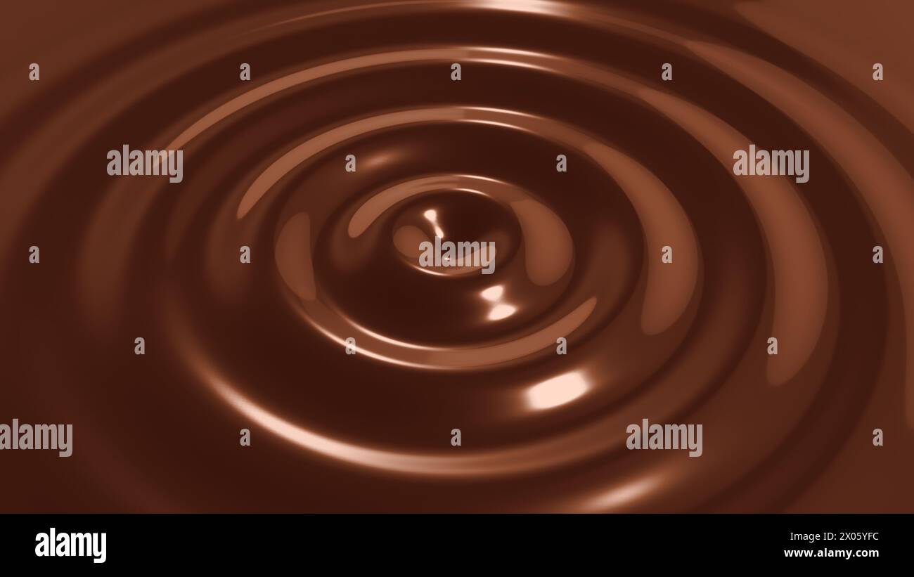 Animation waving surface of hot chocolate Stock Photo