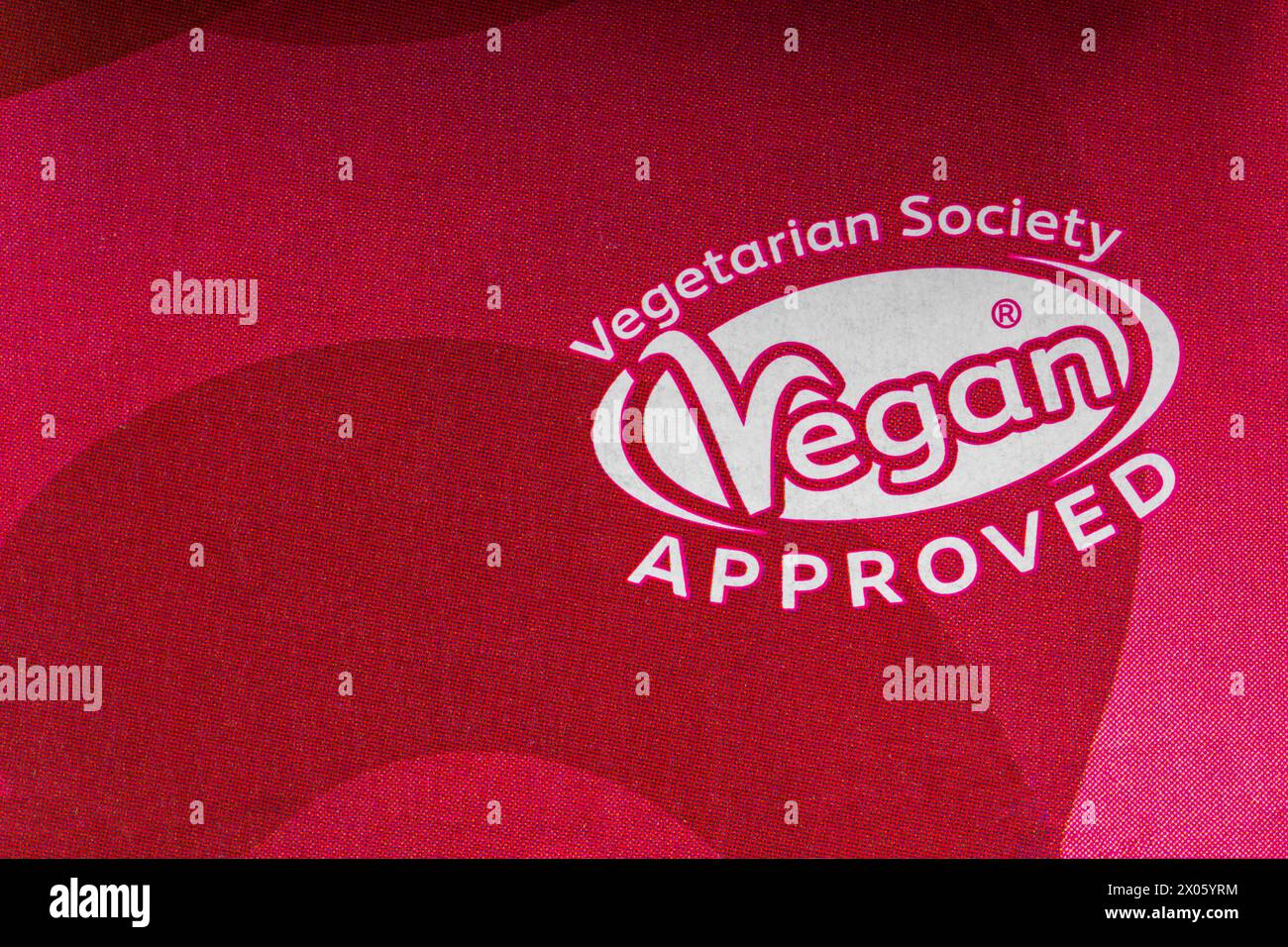 Vegan Vegetarian Society Approved symbol logo detail on party pack of