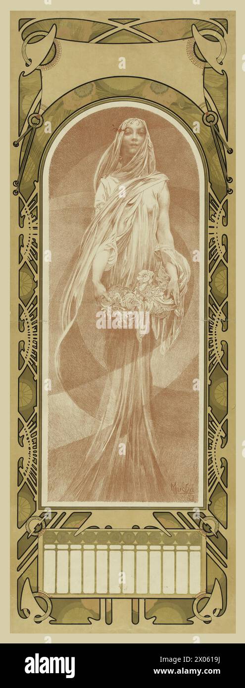 Mucha, Alphonse (1860-1939) art nouveau calendar 1898 Stock Photo