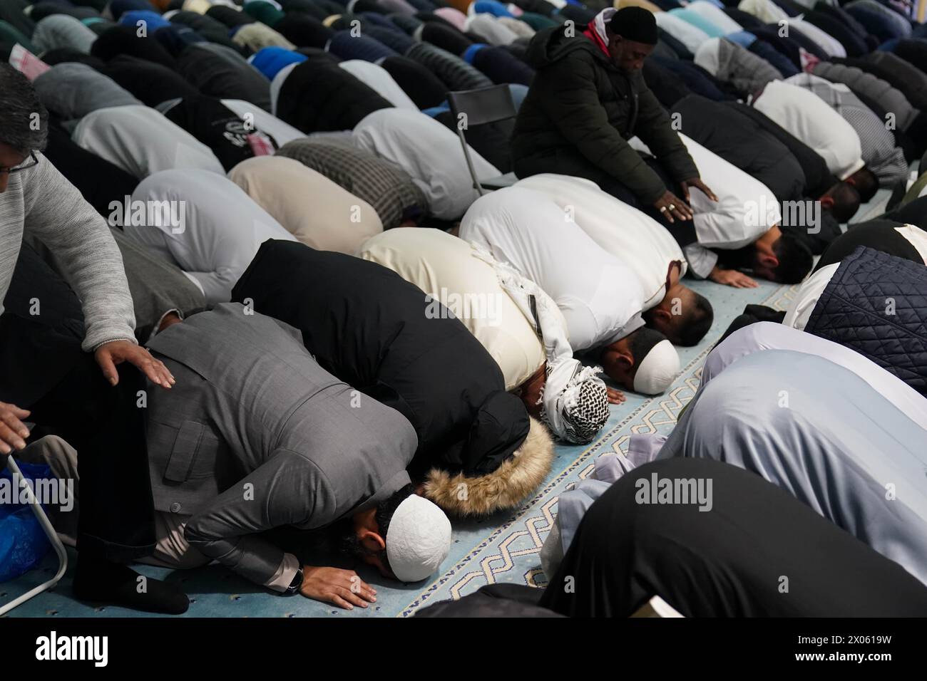 Worshippers gather for morning prayers at Green Lane Masjid in