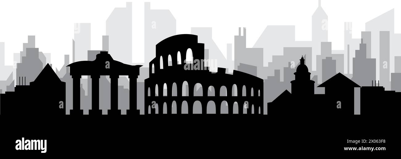 Cityscape skyline panorama of ROME, ITALY Stock Vector
