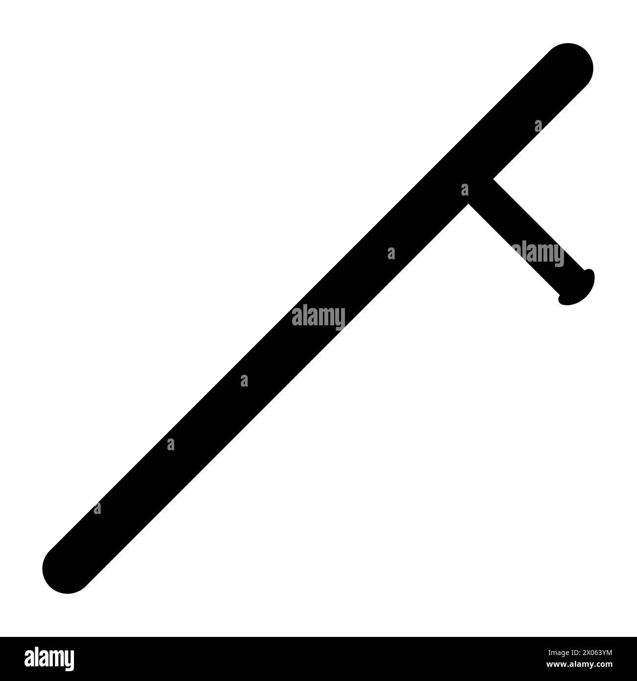 Tonfa melee weapon, police baton, tonfa security protection Stock Vector