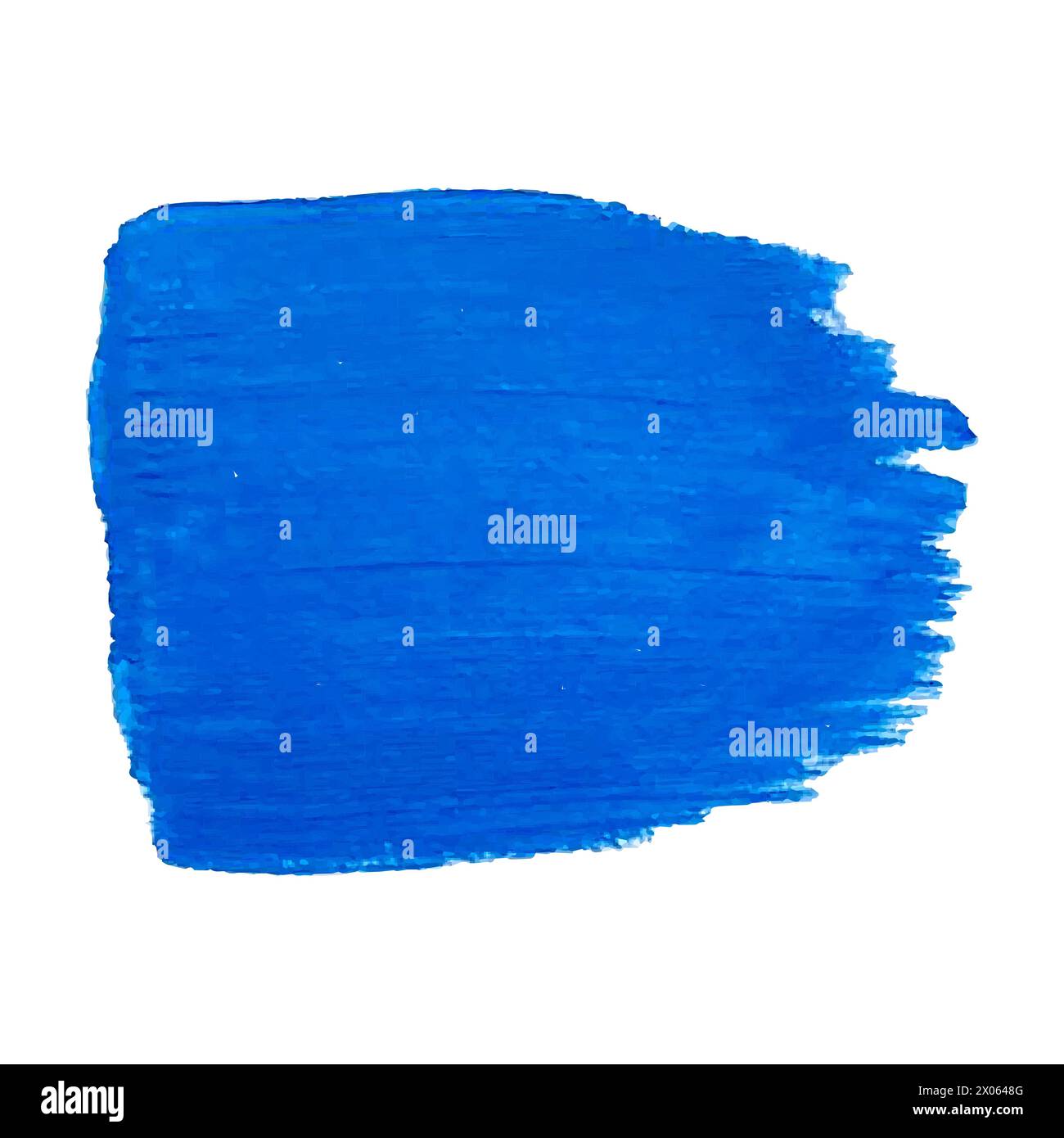 Acrylic blue texture brush stroke hand drawing, isolated on white ...