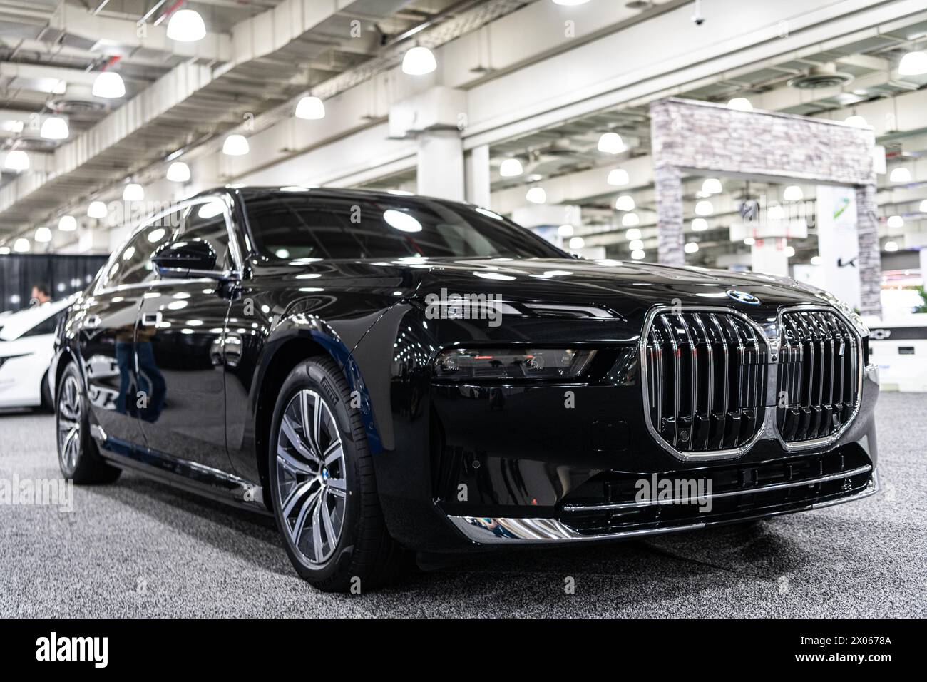 New York City, USA - March 27, 2024: BMW i7 modern luxury black car at ...