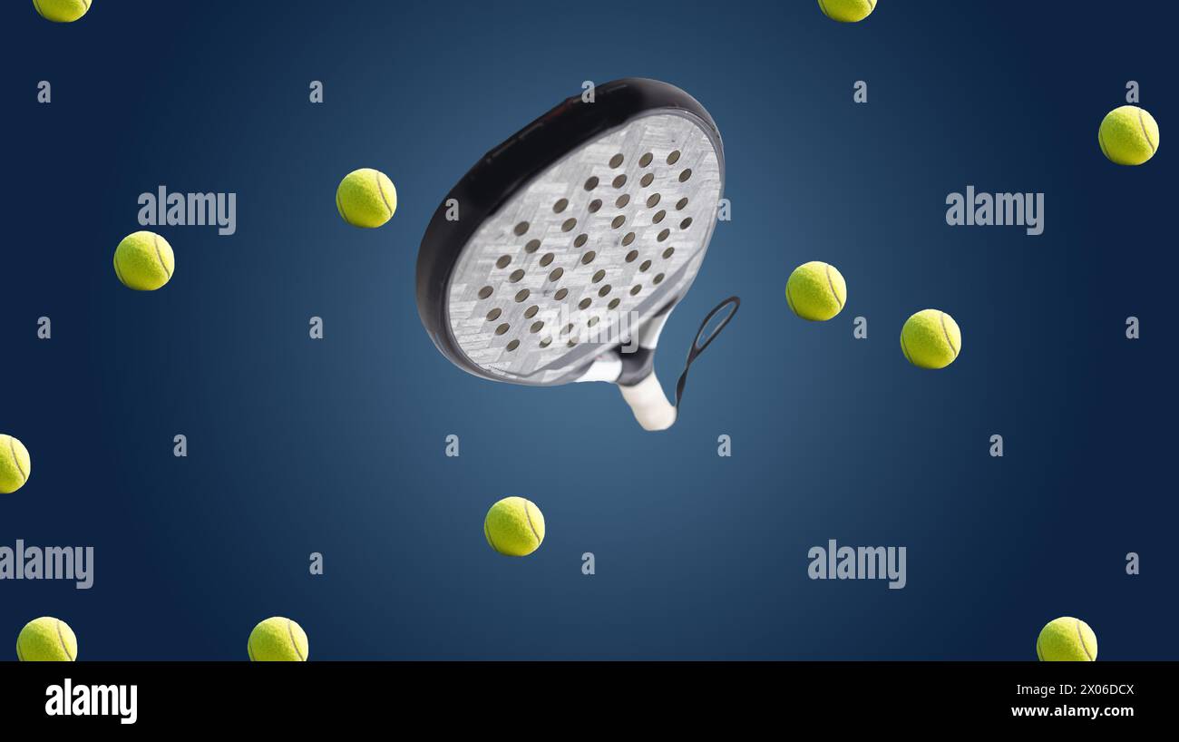 Padel racket and ball on isolated background Stock Photo - Alamy