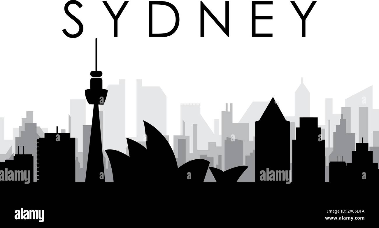 Cityscape skyline panorama of SYDNEY, AUSTRALIA Stock Vector Image
