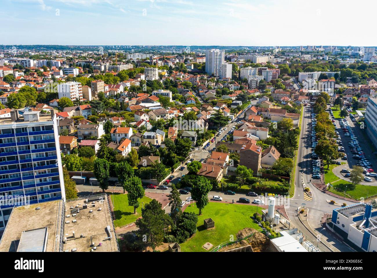 Creteil, France, French Public Hospital, Henri Mondor, Outisde Building Stock Photo