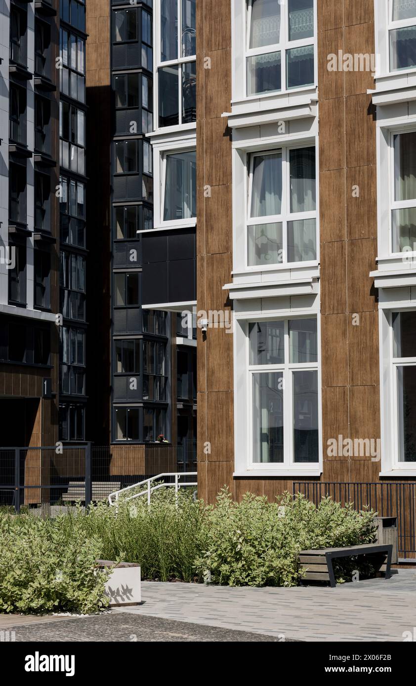 Modern residential building. new architecture Stock Photo - Alamy