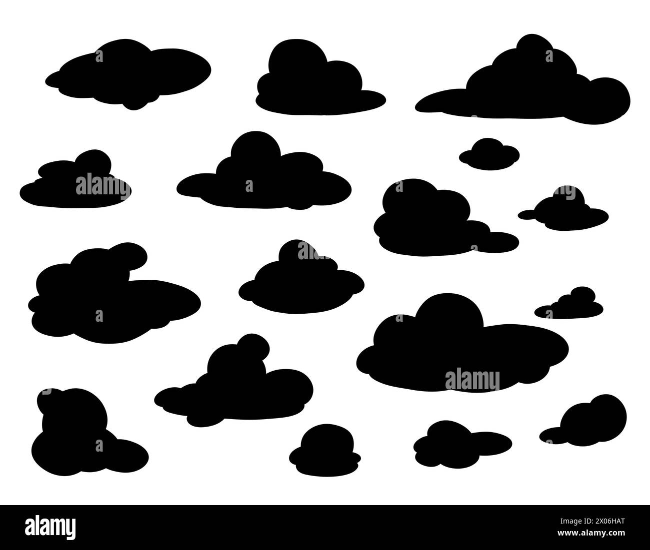 Cartoon sky with clouds Black and White Stock Photos & Images - Alamy