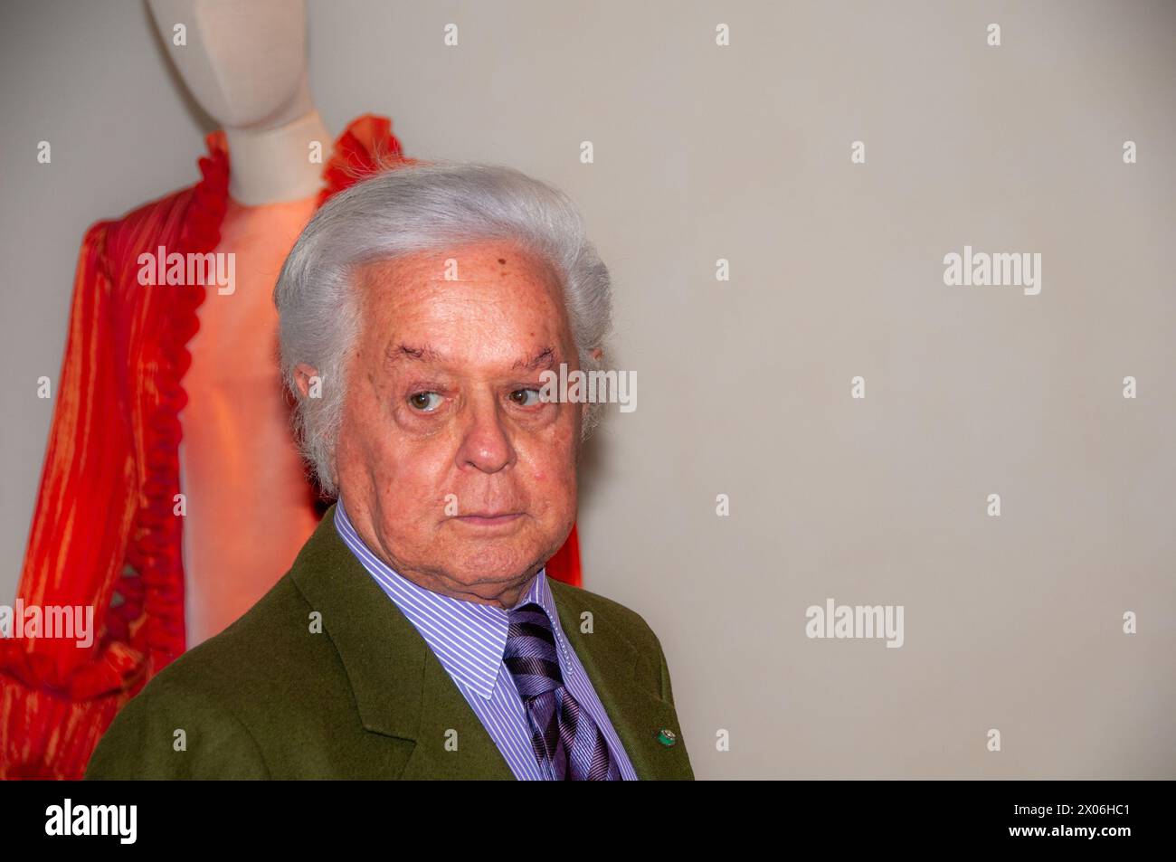 03/22/2013 (Turin) Roberto Capucci on the occasion of the inauguration of the exhibition dedicated to him at the Royal Palace of Venaria Reale Stock Photo