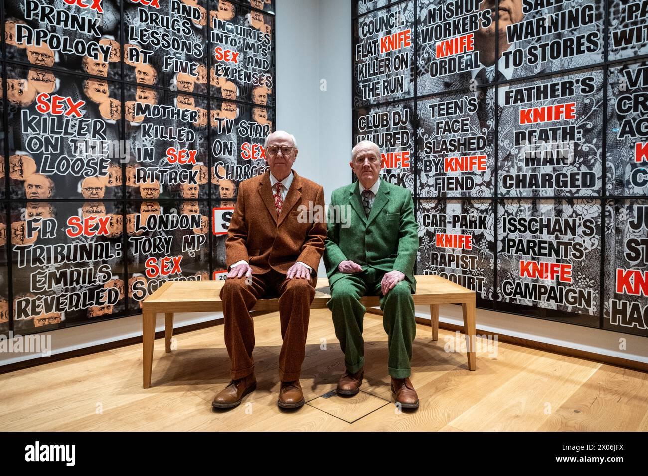 London, UK. 10 April 2024. (R) Gilbert Prousch and George Passmore ...