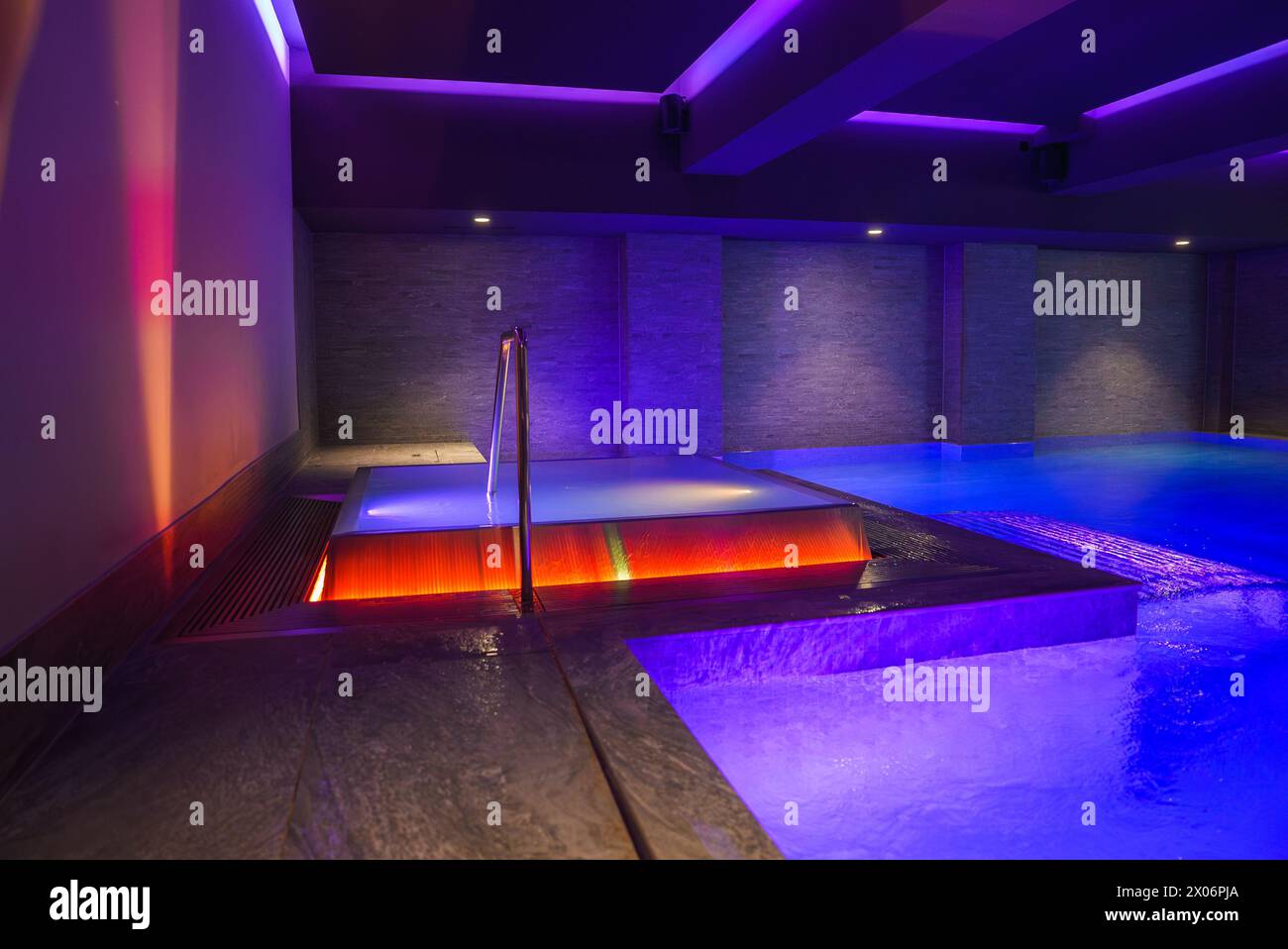 Luxury Hotel Indoor Pool, Zermatt LED lit Serenity Stock Photo - Alamy